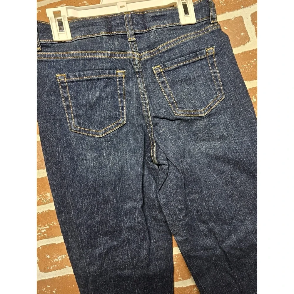 Cat & Jack Girls Jeans Sz 10 Straight Ankle Adjustable Dark Wash School Pants